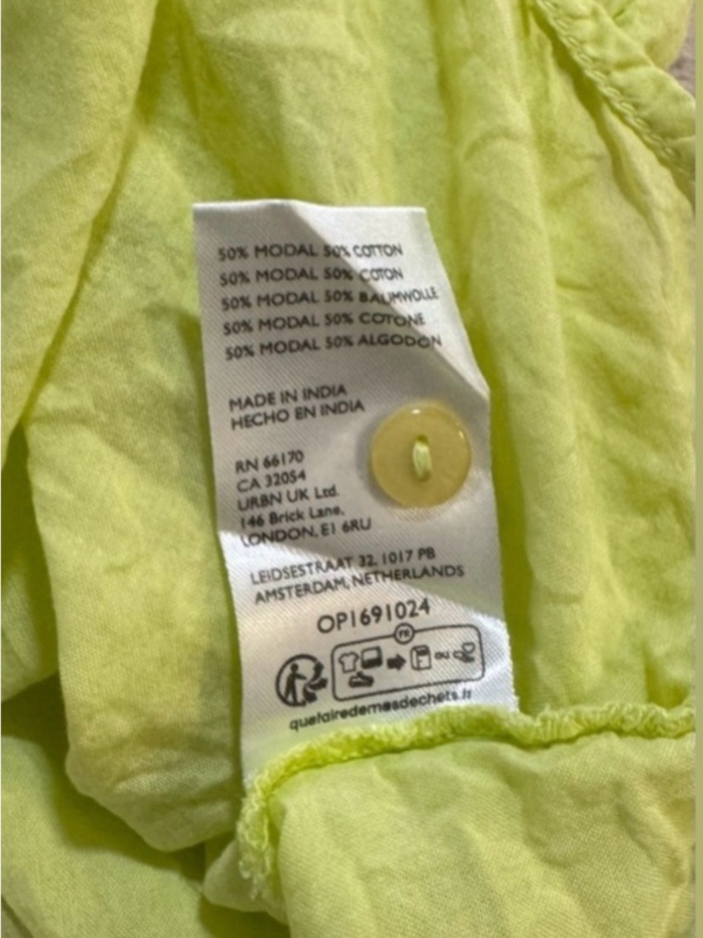 Pilcro Anthropologie Lime Green Button-Down Top 2X | Modal Cotton - Picture 5 of 5